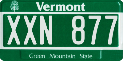 VT license plate XXN877