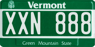 VT license plate XXN888