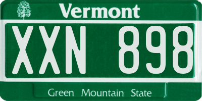 VT license plate XXN898