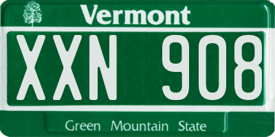 VT license plate XXN908