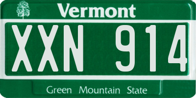 VT license plate XXN914