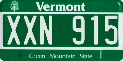 VT license plate XXN915
