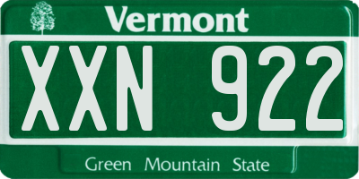 VT license plate XXN922