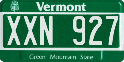 VT license plate XXN927