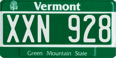 VT license plate XXN928
