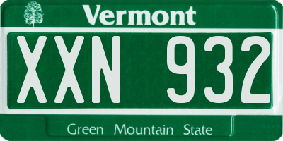 VT license plate XXN932