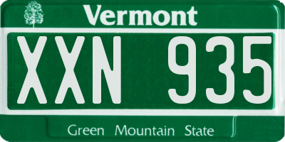 VT license plate XXN935