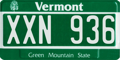 VT license plate XXN936