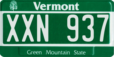 VT license plate XXN937