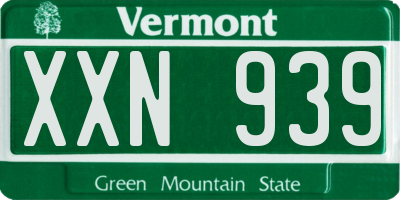 VT license plate XXN939
