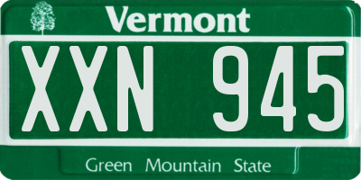 VT license plate XXN945