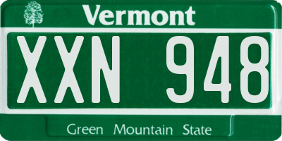 VT license plate XXN948
