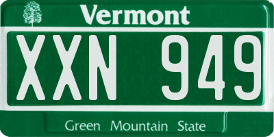 VT license plate XXN949