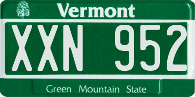 VT license plate XXN952