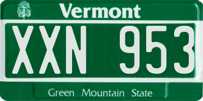 VT license plate XXN953