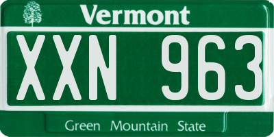 VT license plate XXN963