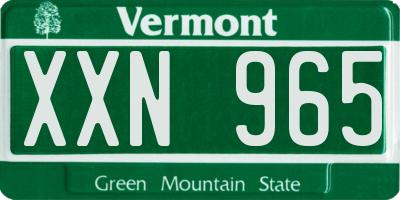 VT license plate XXN965