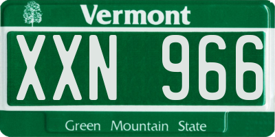 VT license plate XXN966