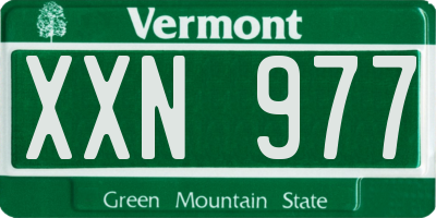 VT license plate XXN977