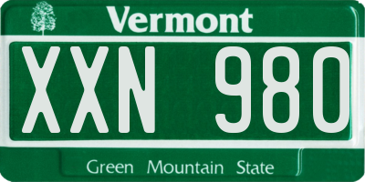 VT license plate XXN980