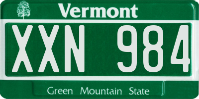 VT license plate XXN984