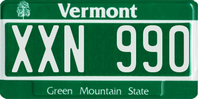 VT license plate XXN990