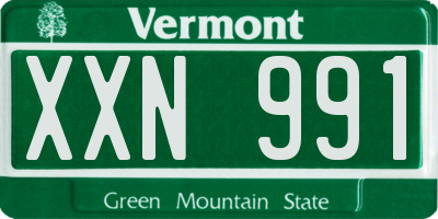 VT license plate XXN991