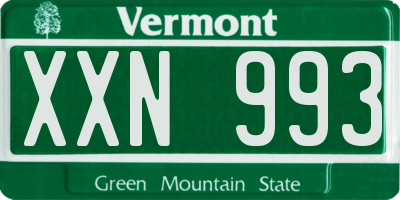 VT license plate XXN993