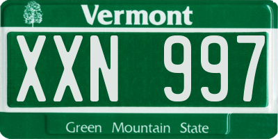 VT license plate XXN997