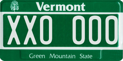 VT license plate XXO000