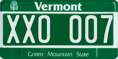 VT license plate XXO007