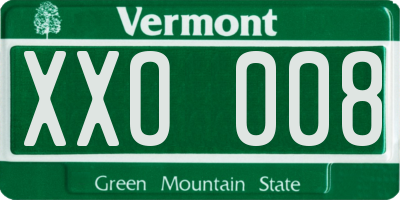 VT license plate XXO008