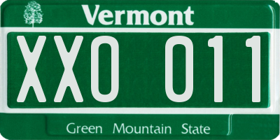 VT license plate XXO011