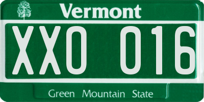 VT license plate XXO016