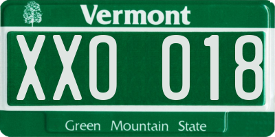 VT license plate XXO018