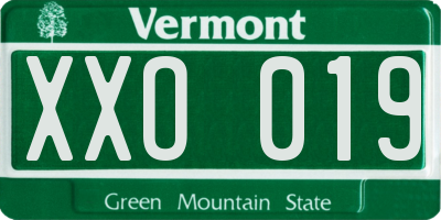VT license plate XXO019