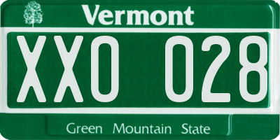 VT license plate XXO028