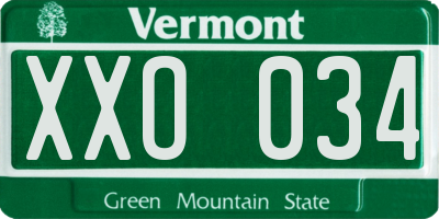 VT license plate XXO034