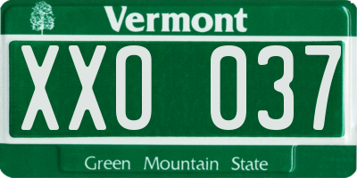 VT license plate XXO037