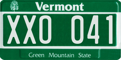 VT license plate XXO041