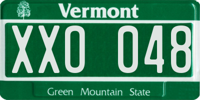 VT license plate XXO048
