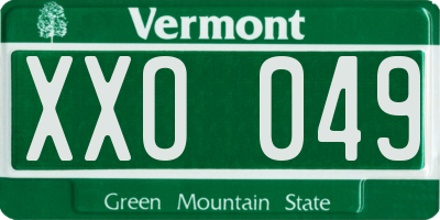 VT license plate XXO049