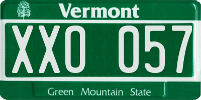 VT license plate XXO057
