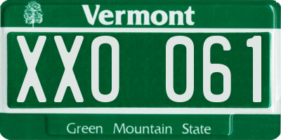 VT license plate XXO061