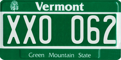VT license plate XXO062