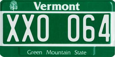 VT license plate XXO064