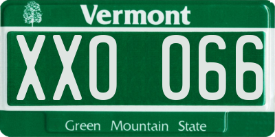 VT license plate XXO066