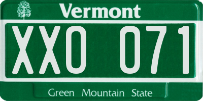 VT license plate XXO071