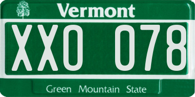 VT license plate XXO078