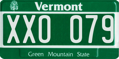 VT license plate XXO079